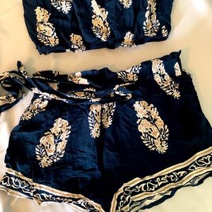Crop Tube top and shorts set